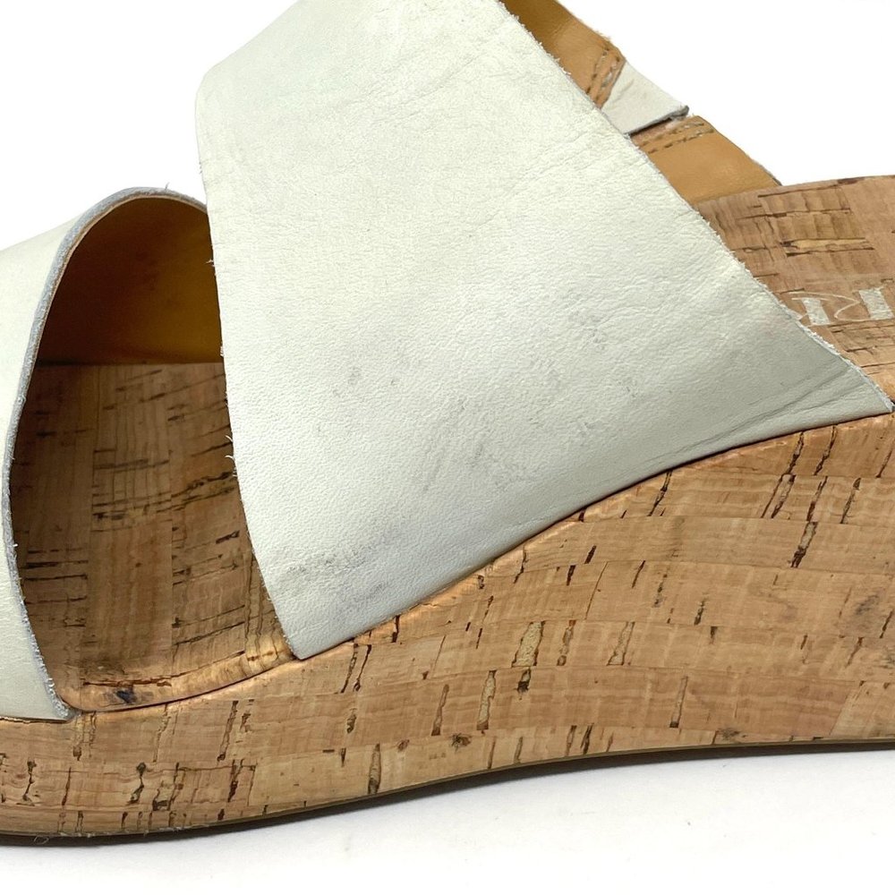 Korks Deltona Cork Ivory Slip On Wedge Slides 11 - Picture 11 of 11